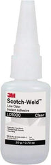 3M - 0.71 oz Bottle Clear Instant Adhesive - Series Part Number LO1000, 20 to 70 sec Working Time, 24 hr Full Cure Time - All Tool & Supply