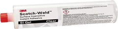 3M - 10.60 oz Cartridge Clear Instant Adhesive - Series Part Number SI Gel, 30 to 60 sec Working Time, 24 hr Full Cure Time - All Tool & Supply