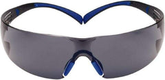 3M - Gray Lenses, Frameless Safety Glasses - Anti-Fog, Blue/Gray Frame, Size Universal, Wrap Around - All Tool & Supply