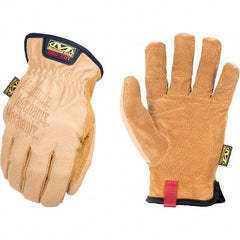 Mechanix Wear - Size M, ANSI Cut Lvl A9, Genuine Leather Cut & Puncture Resistant Gloves - Elastic Cuff, Brown, Paired - All Tool & Supply