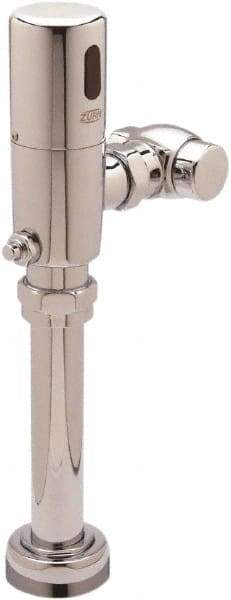 Zurn - 1-1/2" Spud Coupling, 1" Pipe, Closet Automatic Flush Valve - Single Flush, 1.6 Gal per Flush, Chrome Cover, Powered by 4 AA Batteries - All Tool & Supply