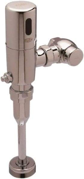 Zurn - 3/4" Spud Coupling, 1" Pipe, Urinal Automatic Flush Valve - Single Flush, 0.125 Gal per Flush, Chrome Cover, Powered by 4 AA Batteries - All Tool & Supply