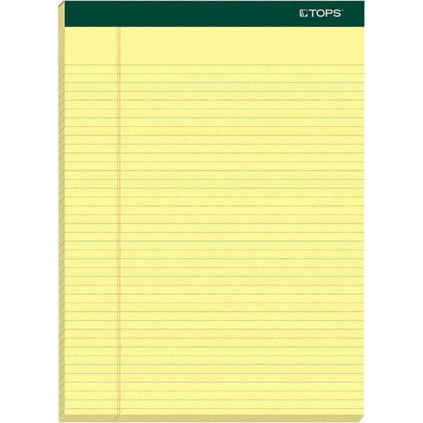 TOPS - 100 Sheet, 8-1/2 x 11-3/4", Narrow Writing Pad - Canary - All Tool & Supply