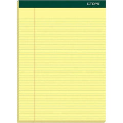 TOPS - 100 Sheet, 8-1/2 x 11-3/4", Narrow Writing Pad - Canary - All Tool & Supply