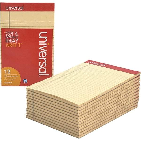 UNIVERSAL - 50 Sheet, 5 x 8", Narrow Note Pad - Ivory - All Tool & Supply