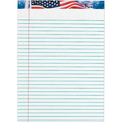 TOPS - 50 Sheet, 8-1/2 x 11-3/4", Legal/Wide (Style) Writing Pad - Red, White & Blue - All Tool & Supply