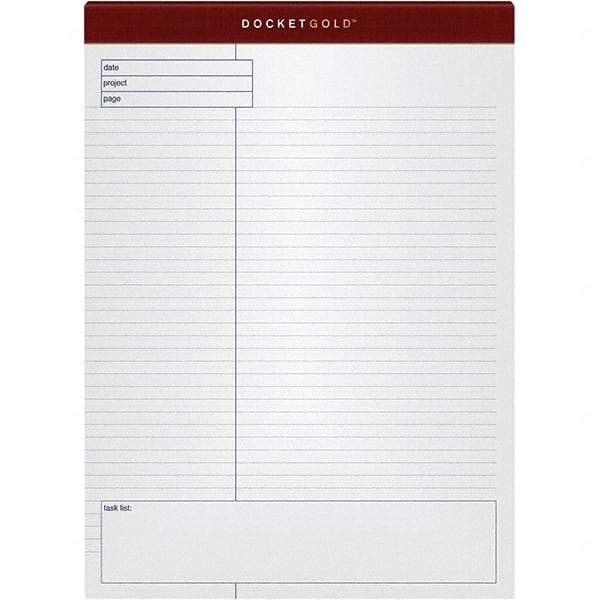 TOPS - 40 Sheet, 8-1/2 x 11-3/4", Legal/Wide (Style) Docket Ruled Pad - White - All Tool & Supply