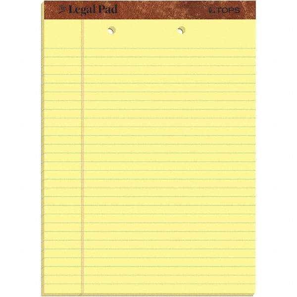 TOPS - 50 Sheet, 8-1/2 x 11-3/4", Legal/Wide (Style) Legal Pad - Canary - All Tool & Supply