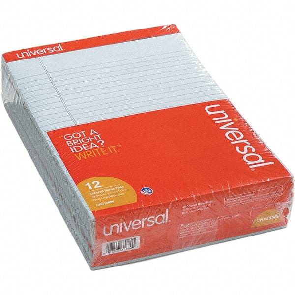 UNIVERSAL - 50 Sheet, 8-1/2 x 11", Legal (Style) Note Pad - Blue - All Tool & Supply