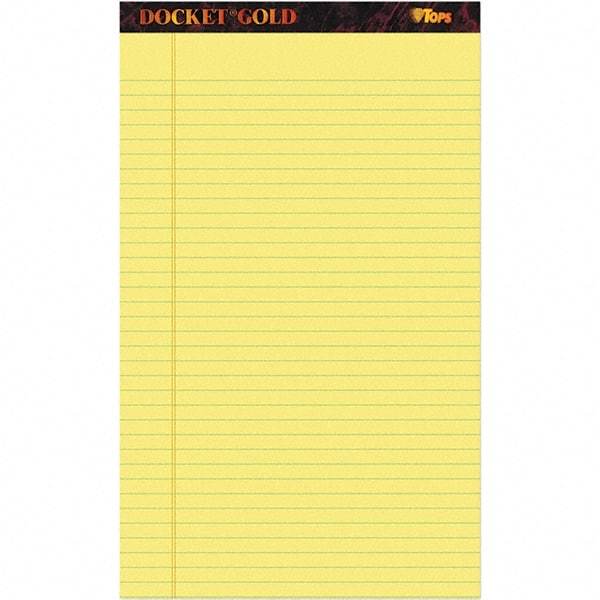 TOPS - 50 Sheet, 8-1/2 x 14", Legal/Wide (Style) Writing Pad - Canary - All Tool & Supply