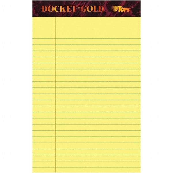 TOPS - 50 Sheet, 5 x 8", Narrow Writing Pad - Canary - All Tool & Supply