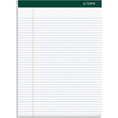 TOPS - 100 Sheet, 8-1/2 x 11-3/4", Narrow Docket Ruled Pad - White - All Tool & Supply