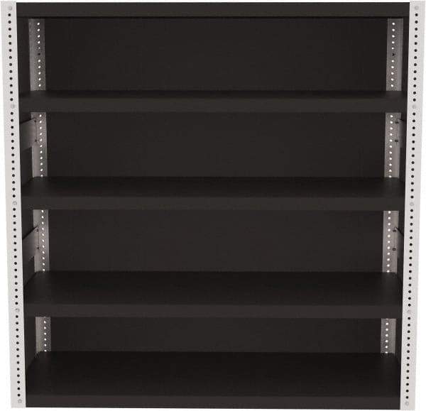 Valley Craft - 4 Shelves, 10,000 Lb Capacity, Enclosed Shelving - 60" Wide x 24" Deep x 60" High, Gray - All Tool & Supply