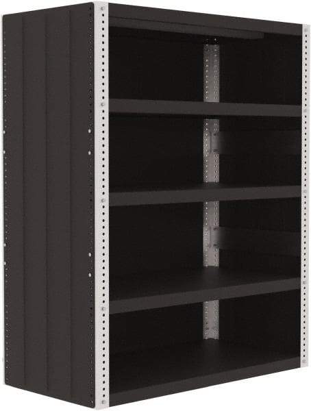 Valley Craft - 4 Shelves, 10,000 Lb Capacity, Enclosed Shelving - 48" Wide x 24" Deep x 60" High, Gray - All Tool & Supply