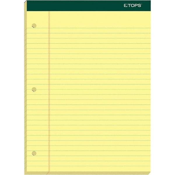 TOPS - 100 Sheet, 8-1/2 x 11-3/4", Legal/Wide (Style) Writing Pad - Canary - All Tool & Supply