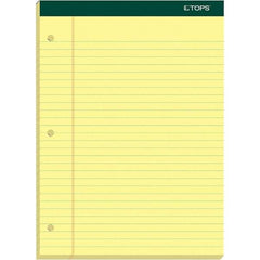 TOPS - 100 Sheet, 8-1/2 x 11-3/4", Legal/Wide (Style) Writing Pad - Canary - All Tool & Supply