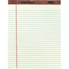 TOPS - 50 Sheet, 8-1/2 x 11-3/4", Legal/Wide (Style) Legal Pad - Green Tint - All Tool & Supply