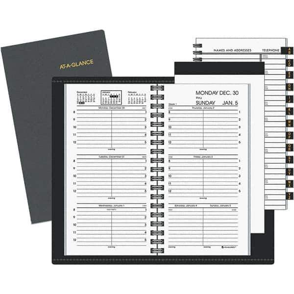 AT-A-GLANCE - 104 Sheet, 3-1/4 x 6-1/4", Weekly Appointment Book - Black & White - All Tool & Supply