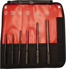 Mayhew - 6 Piece, 3 to 8mm, Pin & Pilot Punch Set - Hex Shank, Steel, Comes in Kit Bag - All Tool & Supply