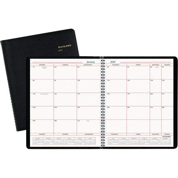 AT-A-GLANCE - 24 Sheet, 8 x 10", Monthly Planner - Black - All Tool & Supply