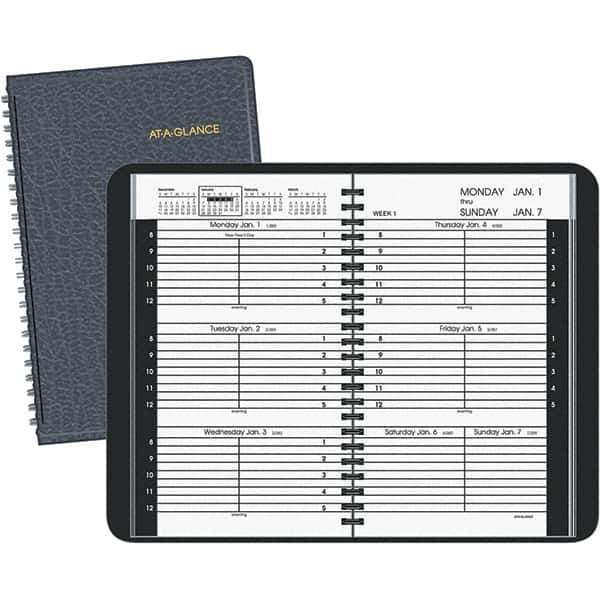 AT-A-GLANCE - 104 Sheet, 4-7/8 x 8", Weekly Appointment Book - Black - All Tool & Supply