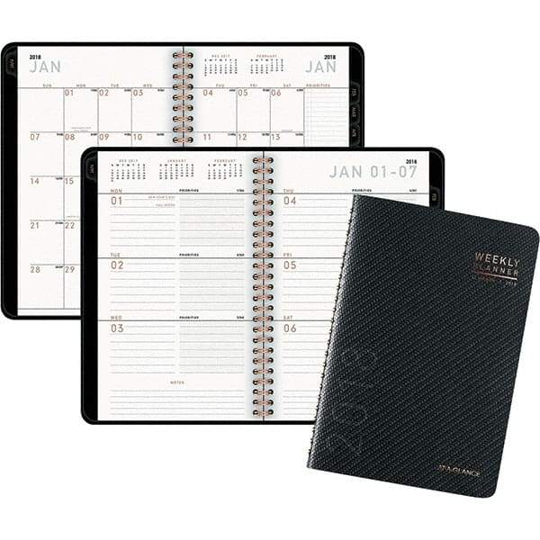 AT-A-GLANCE - 128 Sheet, 4-7/8 x 8", Weekly/Monthly Planner - Graphite - All Tool & Supply