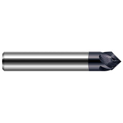 Harvey Tool - 3/8" Diam 90°/90° 2-Flute Single End Solid Carbide Chamfer Mill - Exact Industrial Supply