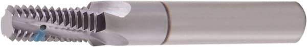 Vargus - 3/8-18 NPT, 0.439" Cutting Diam, 4 Flute, Solid Carbide Helical Flute Thread Mill - Internal/External Thread, 0.583" LOC, 2-7/8" OAL, 1/2" Shank Diam - All Tool & Supply