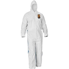 KleenGuard - Size 2XL SMS General Purpose Coveralls - Blue, Zipper Closure, Elastic Cuffs, Elastic Ankles, Serged Seams - All Tool & Supply