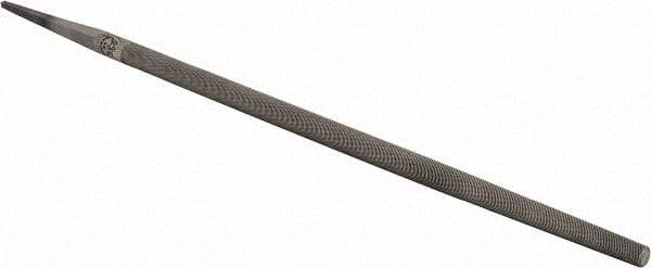 PFERD - 12" Long, Smooth Cut, Round American-Pattern File - Single Cut, 1/2" Overall Thickness, Tang - All Tool & Supply