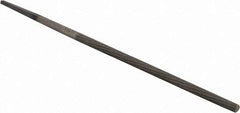 PFERD - 4" Long, Second Cut, Round American-Pattern File - Single Cut, 0.16" Overall Thickness, Tang - All Tool & Supply