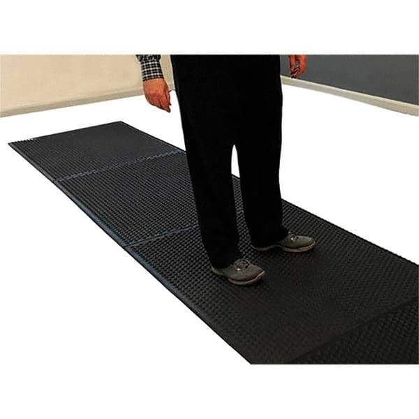 Barefoot - 3' Long x 3' Wide, Dry Environment, Anti-Fatigue Matting - Black, EPDM Rubber with EPDM Rubber Base - All Tool & Supply