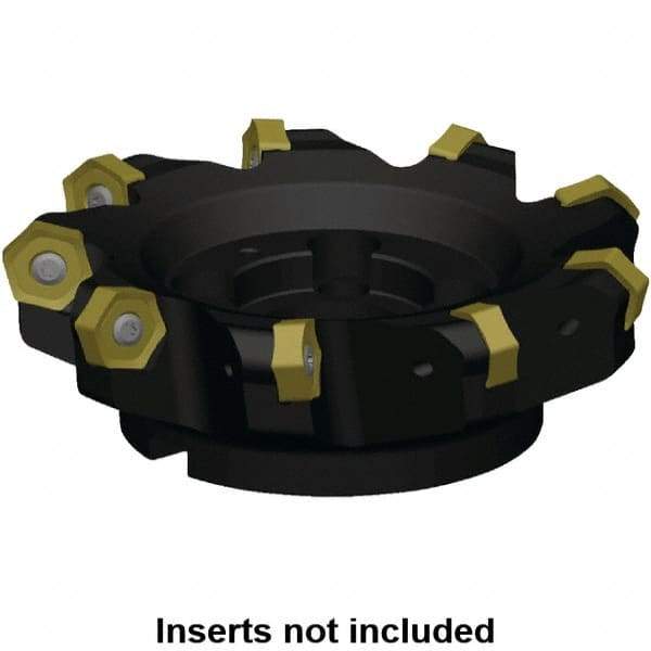 Kennametal - 117.33mm Cut Diam, 32mm Arbor Hole, 8mm Max Depth of Cut, 45° Indexable Chamfer & Angle Face Mill - 5 Inserts, HNPJ 1307... Insert, Right Hand Cut, 5 Flutes, Through Coolant, Series Dodeka Max - All Tool & Supply