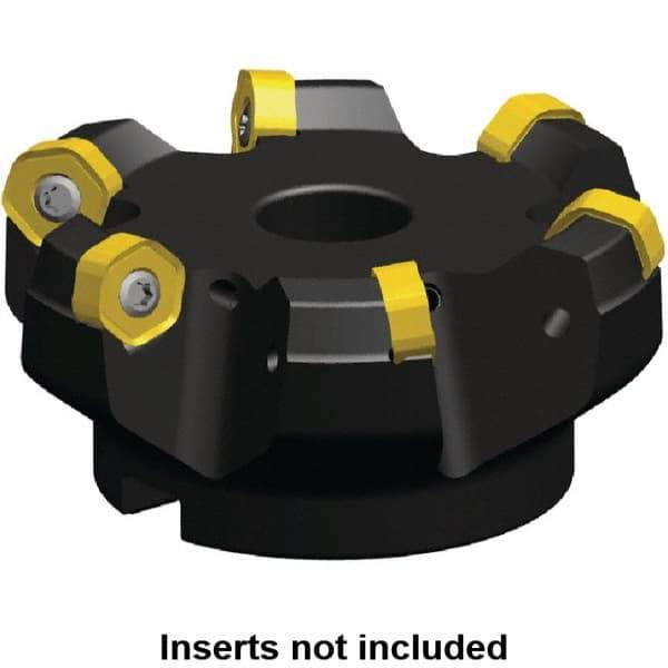 Kennametal - 8 Inserts, 3.667" Cutter Diam, 0.064" Max Depth of Cut, Indexable High-Feed Face Mill - 1.063" Arbor Hole Diam, 1.968" High, KSHR Toolholder, HNGJ 0905.. Inserts, Series Dodeka Mini High-Feed - All Tool & Supply