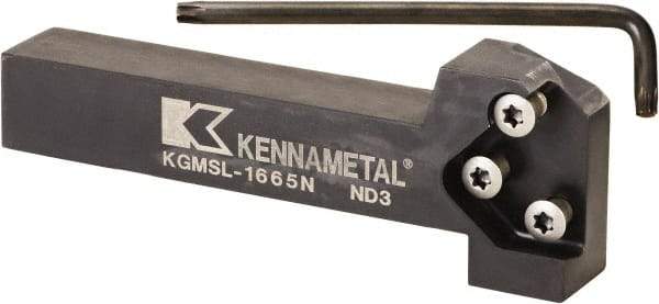 Kennametal - External Thread, 152.4mm OAL, Left Hand Indexable Grooving Cutoff Toolholder - 25.4mm Shank Height x 25.4mm Shank Width, KGMS Toolholder Style, Series A4 - All Tool & Supply