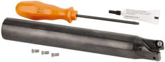 Kennametal - 32mm Cutting Diam, 32mm Shank Diam, 1.26" Max Depth of Cut, Straight Shank Indexable Copy End Mill - 2 Inserts, RN.J 1204M0.. Insert, KDR Toolholder, Through Coolant - All Tool & Supply