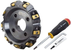 APT - Arbor Hole Connection, 0.485" Cutting Width, 1-7/8" Depth of Cut, 6" Cutter Diam, 1-1/2" Hole Diam, 12 Tooth Indexable Slotting Cutter - SM61 Toolholder, CTA 4 Insert, Neutral Cutting Direction - All Tool & Supply