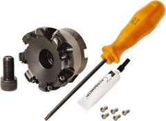 Kennametal - 80mm Cut Diam, 3mm Max Depth, 27mm Arbor Hole, 8 Inserts, RN.J 1204... Insert Style, Indexable Copy Face Mill - KDR Cutter Style, 24,760 Max RPM, 50mm High, Through Coolant, Series Rodeka - All Tool & Supply