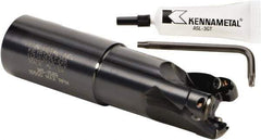 Kennametal - 1-1/4" Cut Diam, 0.404" Max Depth of Cut, 1-1/4" Shank Diam, 122.94mm OAL, Indexable Square Shoulder End Mill - LF.W 2.52.R Inserts, Weldon Shank, 0° Lead Angle, Series RPF - All Tool & Supply