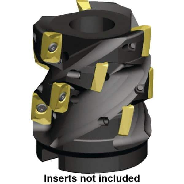 Kennametal - 20 Inserts, 40mm Cut Diam, 16mm Arbor Diam, 35.93mm Max Depth of Cut, Indexable Square-Shoulder Face Mill - 0/90° Lead Angle, 50mm High, ED.T 10T3.. Insert Compatibility, Through Coolant, Series Mill 1-10 - All Tool & Supply