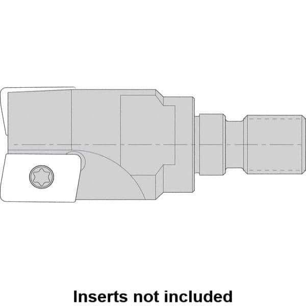 Kennametal - 16mm Cut Diam, 8.5mm Max Depth of Cut, 25.21mm OAL, Indexable Square Shoulder Helical End Mill - AD.. 1035.. Inserts, M8 Modular Connection, 0° Lead Angle, Series NGE-A - All Tool & Supply