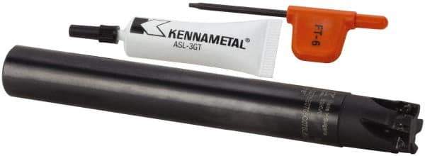 Kennametal - 18.92mm Cut Diam, 6.93mm Max Depth of Cut, 3/4" Shank Diam, 6" OAL, Indexable Square Shoulder End Mill - EP.. 0708.. Inserts, Cylindrical Shank, 0° Lead Angle, Through Coolant, Series Mill 1-07 - All Tool & Supply