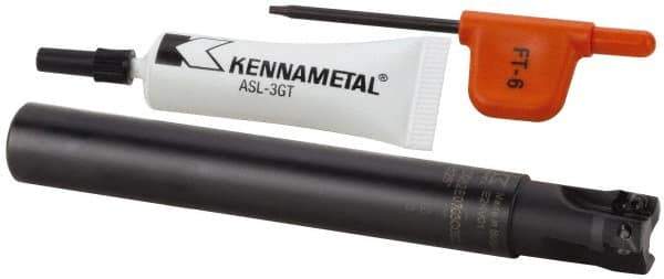 Kennametal - 15.75mm Cut Diam, 6.98mm Max Depth of Cut, 5/8" Shank Diam, 5" OAL, Indexable Square Shoulder End Mill - EP.. 0708.. Inserts, Cylindrical Shank, 0° Lead Angle, Through Coolant, Series Mill 1-07 - All Tool & Supply