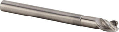 Kennametal - 1/2", 3 Flute, Single End, Solid Carbide, 0.03" Corner Radius End Mill - 4" OAL, 45° Helix, Right Hand Flute, 5/8" LOC, Right Hand Cut, 2-1/4" Extended Reach - All Tool & Supply