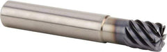 Kennametal - 8mm, 8 Flute, Single End, Solid Carbide, 1mm Corner Radius End Mill - 58mm OAL, 45° Helix, Right Hand Flute, 8mm LOC, Right Hand Cut, 16mm Extended Reach - All Tool & Supply