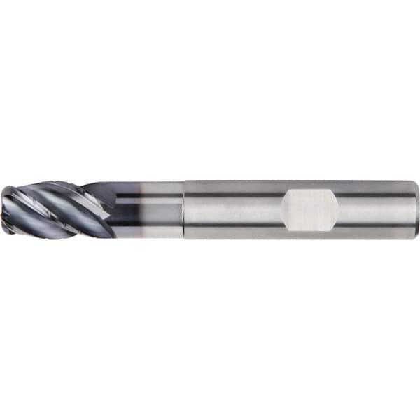 Kennametal - 6mm, 4 Flute, Single End, Solid Carbide, 0.5mm Corner Radius End Mill - 63mm OAL, 38° Helix, Right Hand Flute, 9mm LOC, Right Hand Cut, 18mm Extended Reach - All Tool & Supply