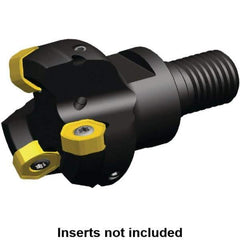 Kennametal - 25mm Cut Diam, 0.064" Max Depth, M16 Modular Connection Indexable High-Feed End Mill - Screw Holding Method, HNGJ0604ANENLD Insert, KSHR Toolholder, Through Coolant - All Tool & Supply