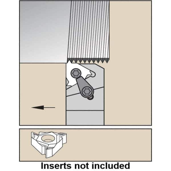 Kennametal - External Thread, Right Hand Cut, 32mm Shank Width x 32mm Shank Height Indexable Threading Toolholder - 170mm OAL, LT 16ER Insert Compatibility, LSAS Toolholder, Series LT Threading - All Tool & Supply