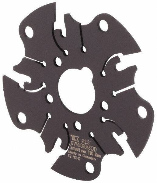 Kennametal - Arbor Hole Connection, 1/16" Cutting Width, 5/8" Depth of Cut, 2-1/2" Cutter Diam, 5/8" Hole Diam, 5 Tooth Indexable Slotting Cutter - KVNS Toolholder, OD 1063.. Insert - All Tool & Supply