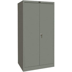 Hallowell - 4 Shelf Locking Storage Cabinet - Steel, 48" Wide x 18" Deep x 72" High, Gray - All Tool & Supply